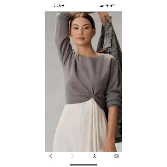 Anthropologie Gemini Sweater Gray sz M - Picture 2 of 6